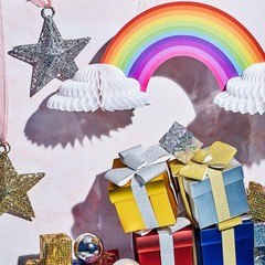 2 Pieces Rainbow Honeycomb Paper Centerpiece Rainbow Party Table Decoration C…