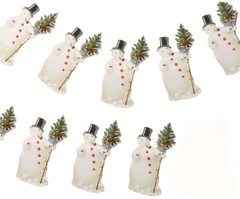 Snowman Christmas Garland Victorian Style Festive Bunting Hanging Frieze Decor