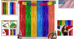 Colorful 2-Piece Fiesta Backdrop Set, 3.28FT x 7.05FT – Perfect for Celebrations