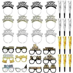 Years Party Supplies 36 PCS, Happy Year Decorations Kit – NYE Photo Booth7916