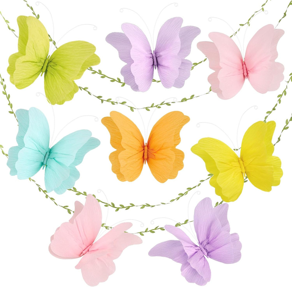 3D Hanging Butterfly Decorations, Colorful Butterfly Birthday Party Decorations,