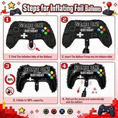 Video Game Birthday Decorations for Boys,Game Party Decoration with Red Black…