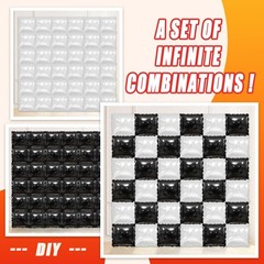 36 Pcs Black and White Square Foil Balloon Wall Backdrop Double Sided Race Ca…