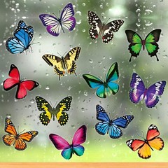 Frienda 40 Pieces Large Size Butterfly Window Clings Anti-Collision Assorted