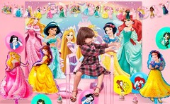 116 Pcs Princess Party Tableware Decorations Set Tablecloth Banner Balloons