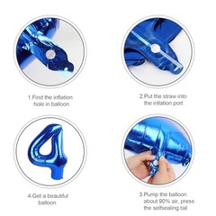 Balloon 8 Numbers, 40 Inch Large Birthday Decorations for Men, Number 8 Blue