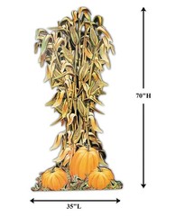 Life-Size 70″H Corn Stalks & Pumpkins Image Cardboard Stand-Up Party Decor #129
