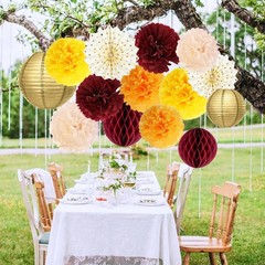 Fall Birthday Party Decorations Maroon Orange Gold Burgundy Theme Women Set