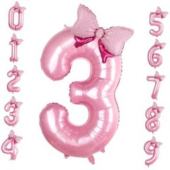 Pink Bow Balloons 40 Inch Balloon Jumbo Number 3 Birthday Pink Number 3