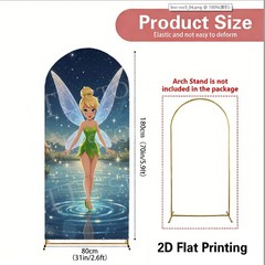 Tinkerbell Arch Backdrop Cover Girls Birthday Party Photo Background Prop