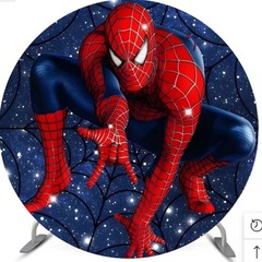 Classic Round Panel Spider-Man Backdrop Cover Kids Birthday Party Decorations