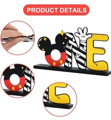 TONIFUL~Mouse 1st Birthday Party ONE Table Centerpieces Wooden Decor~Red Mouse