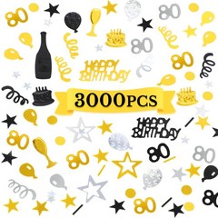 Hungdao 3000 Pieces Table Confetti Happy Birthday Cake Foil Metallic Sequins Con