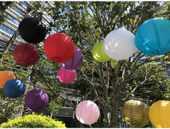 10Pcs White Paper Lanterns Decorative Chinese/Japanese Hanging Round