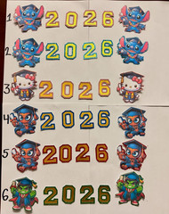 Lei Number Set Cutouts, Lei Toppers, Class Of 2026, Customizable Characters