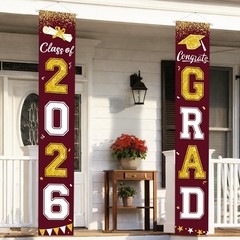 Graduation Decorations 2026, Maroon and Gold Door Porch Signs, Graduation Ban…