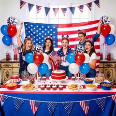 Balloon Centerpiece Kit for Table 4 Sets Balloon Stand with 40 Red White Blue…