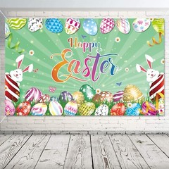 New Easter Photo Booth 71 x 43Large Easter Colorful Eggs Background Party Banner