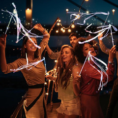 30 Light up Wedding Wands with Ribbons & Bells – LED Fairy Wands Streamers