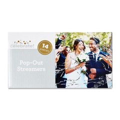 Silver Pop-Out Streamers 14 Count Wedding Celebration Fun Confetti Alternative