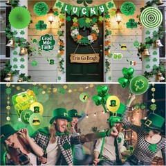 103 PCS St. Patrick’S Day Decorations Kit Party Supplies Set, Shamrock Hanging