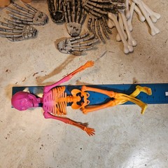 Bag of 26 Bones, Hands, and Skeleton Plastic/Rubber Halloween Decorations