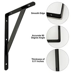 Strong L Shaped Shelf Brackets for Wall Mounting Books Kitchen and Garage