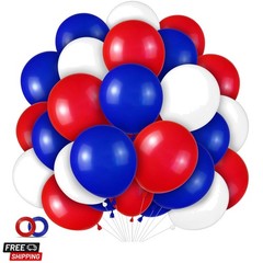 Red White and Blue Latex Balloons 100 Pack for 4th of July Decorations Indepe…