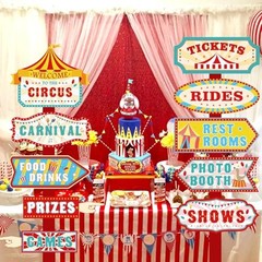 20 Pcs Carnival Party Decorations Party Signs Welcome to The Directional Circus