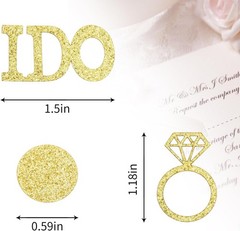 Gold Wedding Table Confetti,Glitter Paper Diamond Ring Confetti, I Do Engagem…