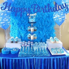 Glitter Blue Happy Birthday Banner – NO DIY,10 Feet Pre-Strung Birthday blue
