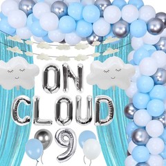 Luxury Sliver On Cloud 9 Balloons On Cloud 9 Birthday Decoration Nine Years O…