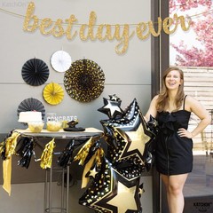 Glitter Best Day Ever Banner – 10 Feet, No DIY | Best Day Ever Sign Grad Banner,