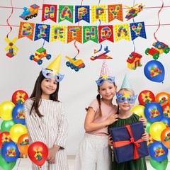 173 PCS Building Block Birthday Party Decorations – Plates, Napkins, Cups, Cutle