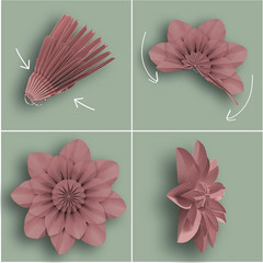 Cottage Charm Paper Flowers Premade Decorations for Party Photo Backdrops, Class