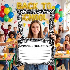 Back to Decorations Inflatable Balloons Photo Booth Props Frame 40» Composit…