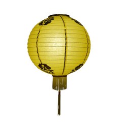 Quasimoon 12″ Yellow Traditional Paper Lantern w/Tassels by PaperLanternStore