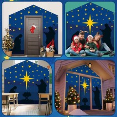 4 Pcs Christmas Nativity Scene Banners Decorations Jesus Religious Front Door…