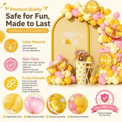 143Pcs Lemon Pink and Yellow Balloon Arch Garland Kit for Freshly Graduated, …