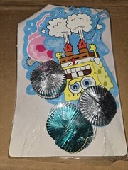 SpongeBob SquarePants Yellow Paper Party Foil Hanging Decorations VTG 2001