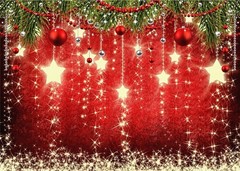 Christmas Backdrop Red Sparkling Stars 7x5ft – Holiday & New Year Photography