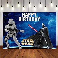 Star Wars Backdrop Universe Boys Happy Birthday Party Photo Background Banner
