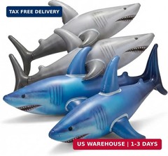 Inflatable Shark Birthday Party Decorations & Pool Toys – 4 Pack (2 Grey, 2 Blue