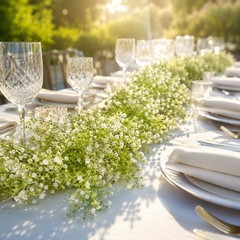 2PCS 5.8Ft Baby’s Breath Artificial Flowers – Fake Hanging Vine Garland, Faux