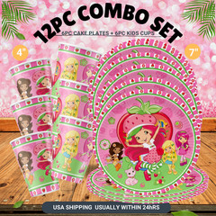 STRAWBERRY SHORTCAKE PARTY SUPPLIES BIRTHDAY DECORATION TABLEWARE THEME IDEAS