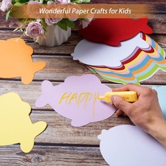 72 Pieces Large Fish Cutouts Paper Fish Shapes Assorted Color Ocean Fish Cut …
