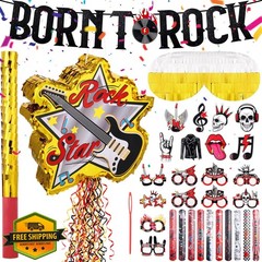 Guiqulai 26Pcs Rock and Roll Guitar Piñata Party Set for Music Theme Party | …