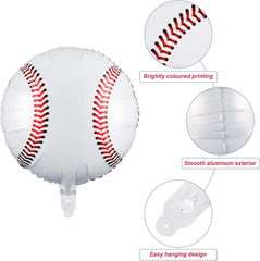 6 Pack 18 Inches Baseball Balloons Baseball Party Decorations Foil Balloons for