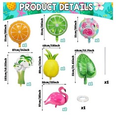 Hawaiian Tropical Party Decoration Balloons Flamingo Pineapple Coconut Tree