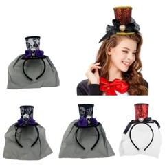 Halloween Themed Skull and Veil Headband Party Hairpeices for Costume Parties